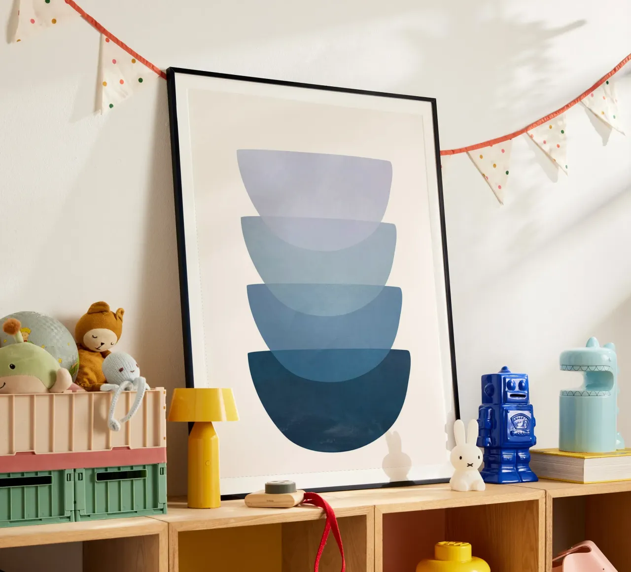 Pila blu II poster con telaio in alluminio da June Jordan