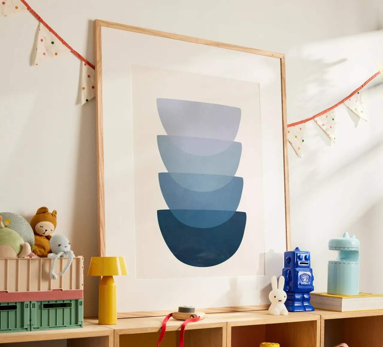 Pila blu II poster con telaio in alluminio da June Jordan