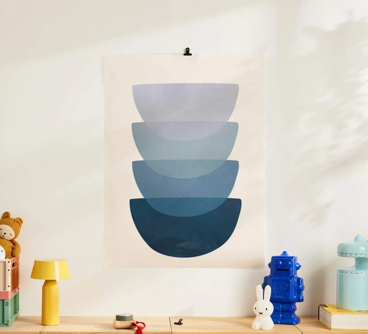 Pila blu II poster con telaio in alluminio da June Jordan
