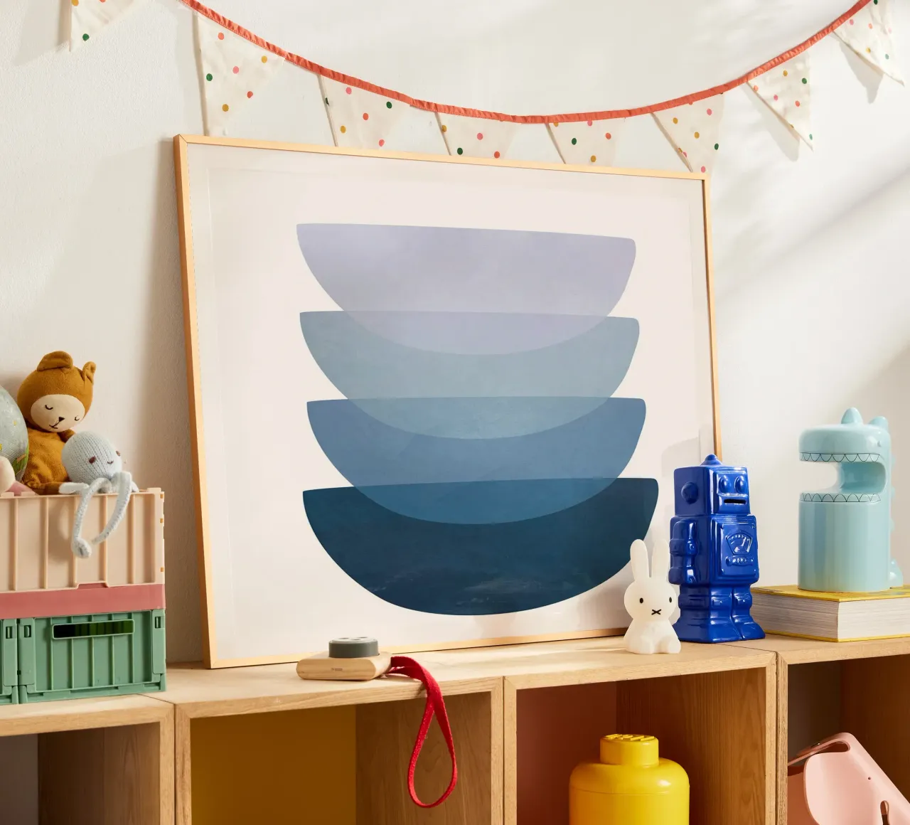 Pila blu II poster con telaio in alluminio da June Jordan