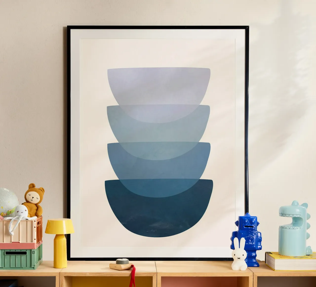 Pila blu II poster con telaio in alluminio da June Jordan