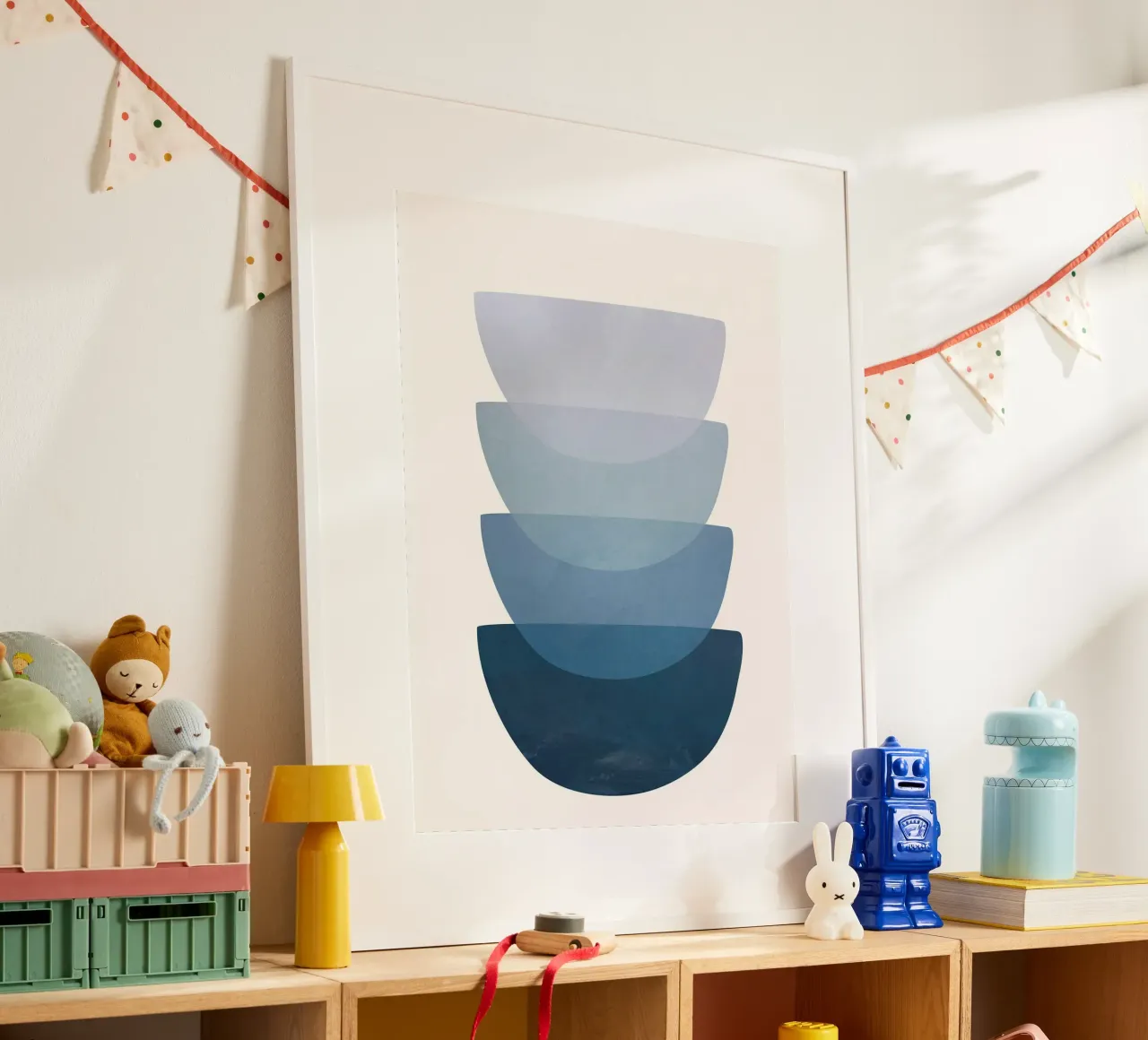 Pila blu II poster con telaio in alluminio da June Jordan