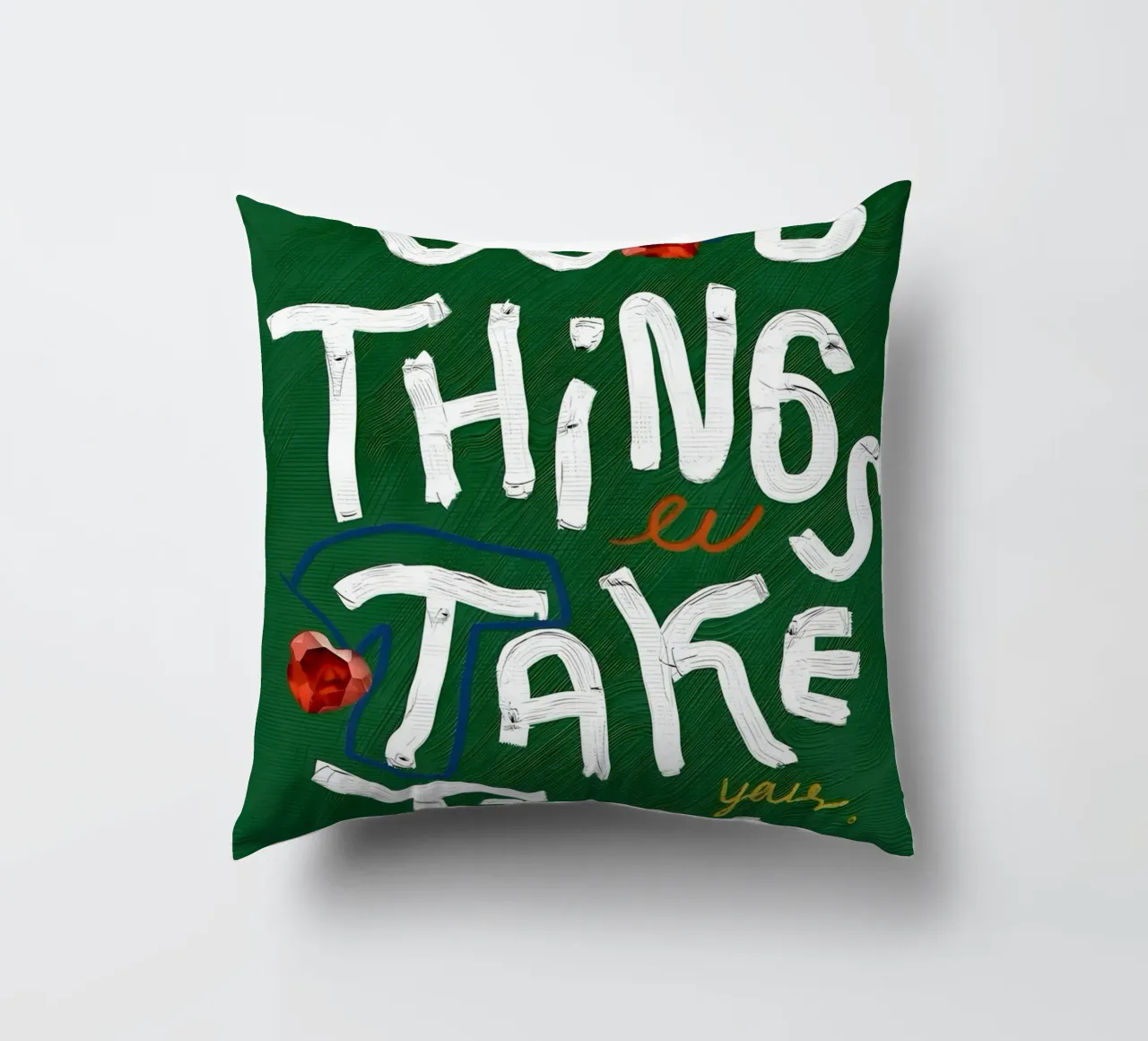 Good Things Take Time cuscino da Type & Tape