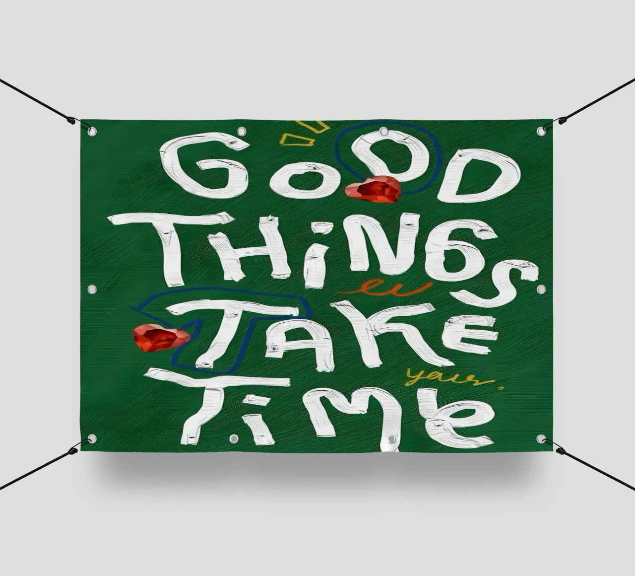 Good Things Take Time telo in pvc da Type & Tape