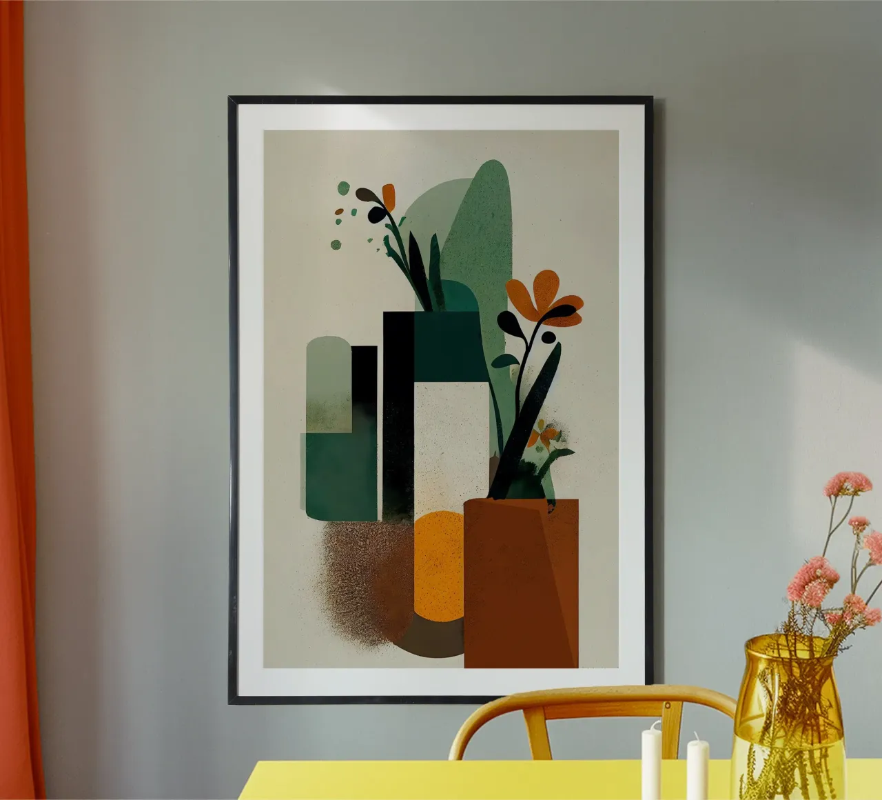 Natura morta geometrica II poster con telaio in plastica da June Jordan