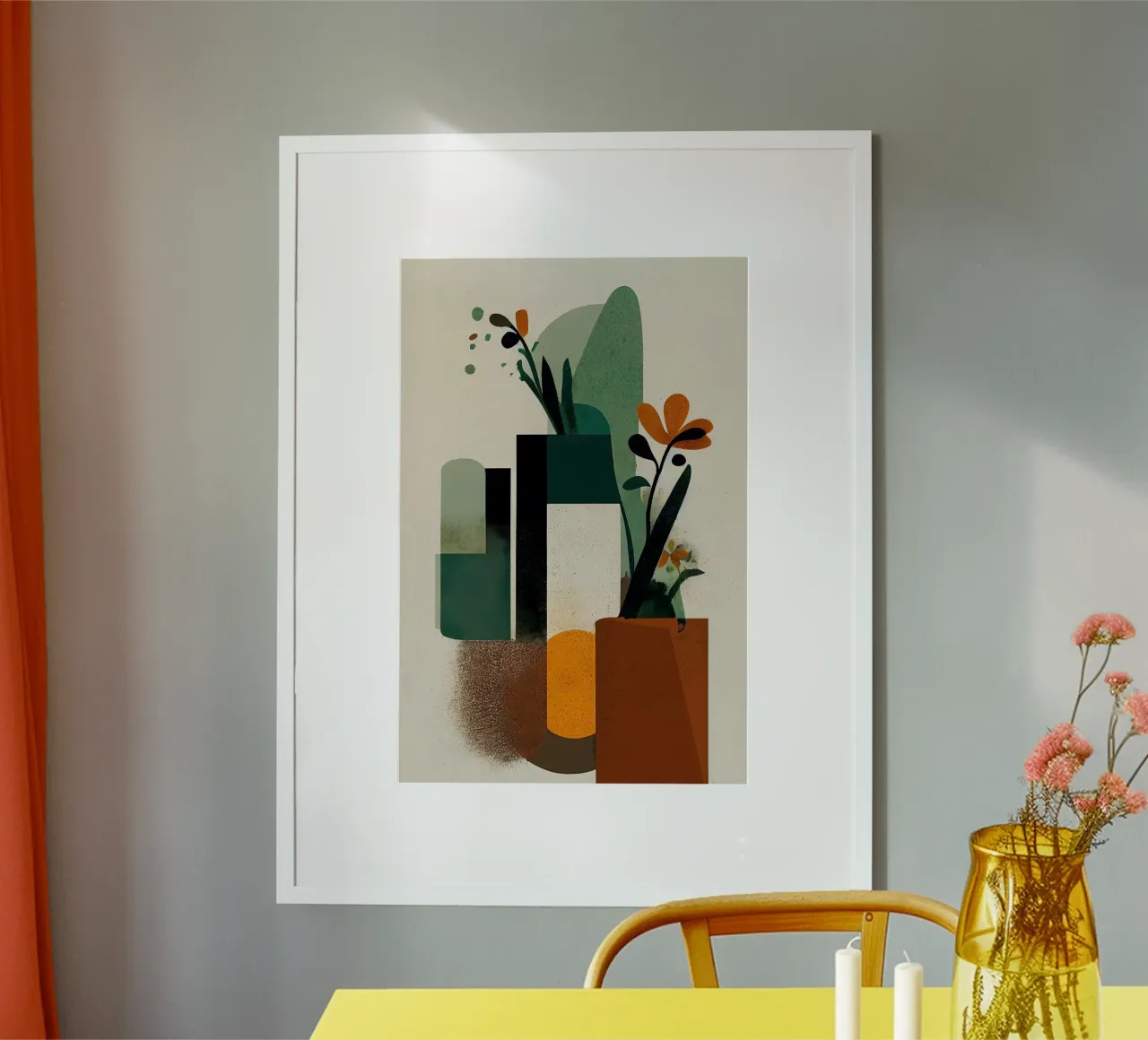 Natura morta geometrica II poster con telaio in plastica da June Jordan