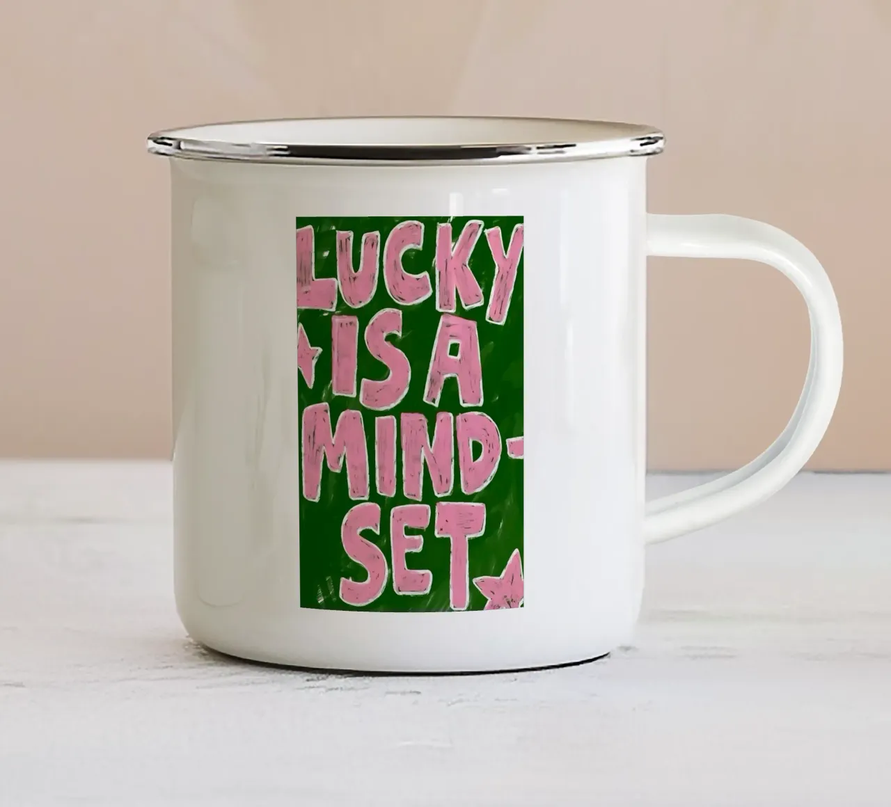 lucky iş a Mindset tazza in smalto da Type & Tape