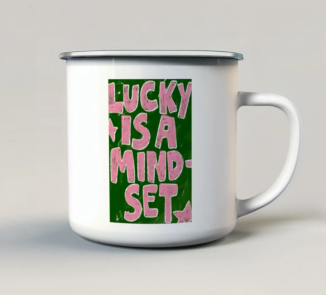 lucky iş a Mindset tazza in smalto da Type & Tape