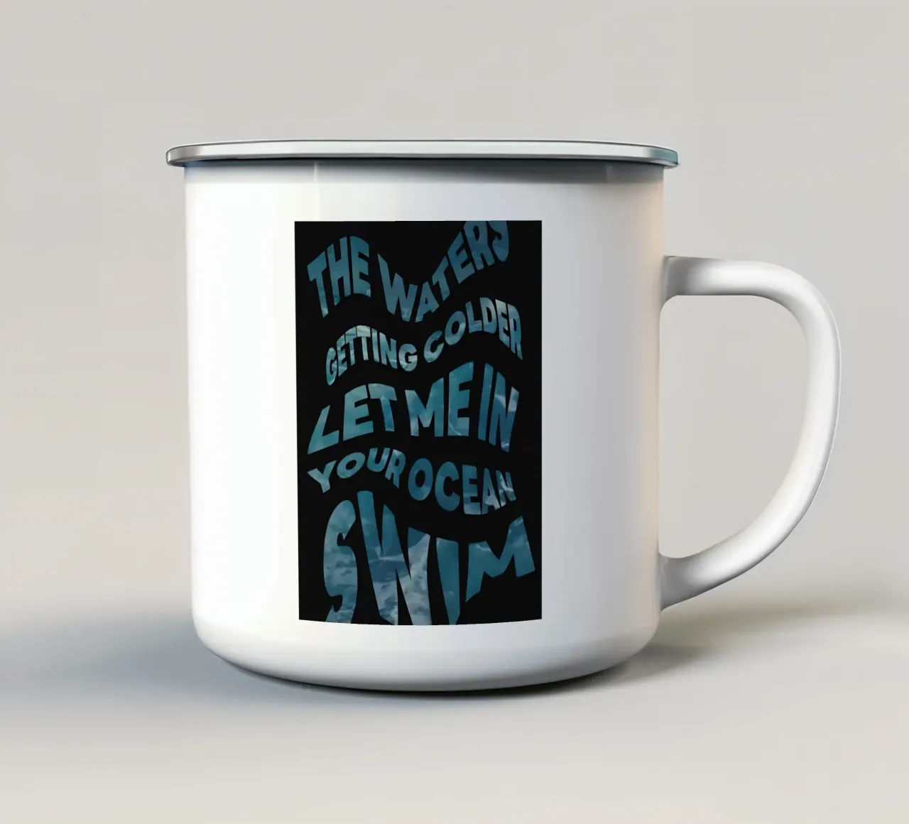 The waters tazza in smalto da Type & Tape