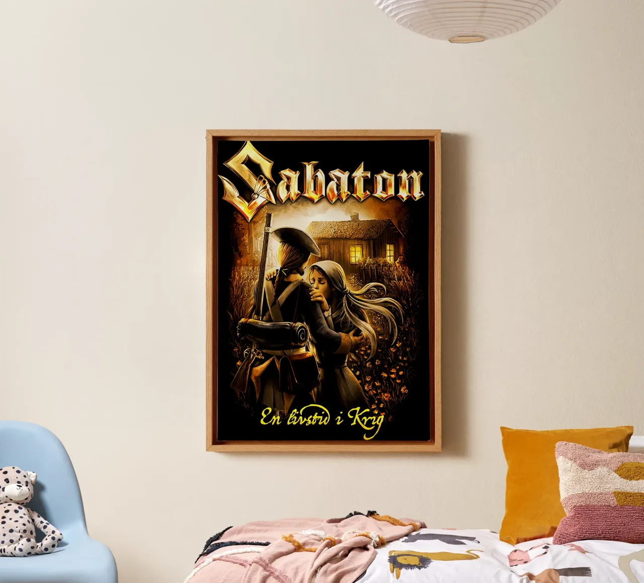 Een leven lang oorlog - Sabbaton canvas met Baklijst van andrea boceli