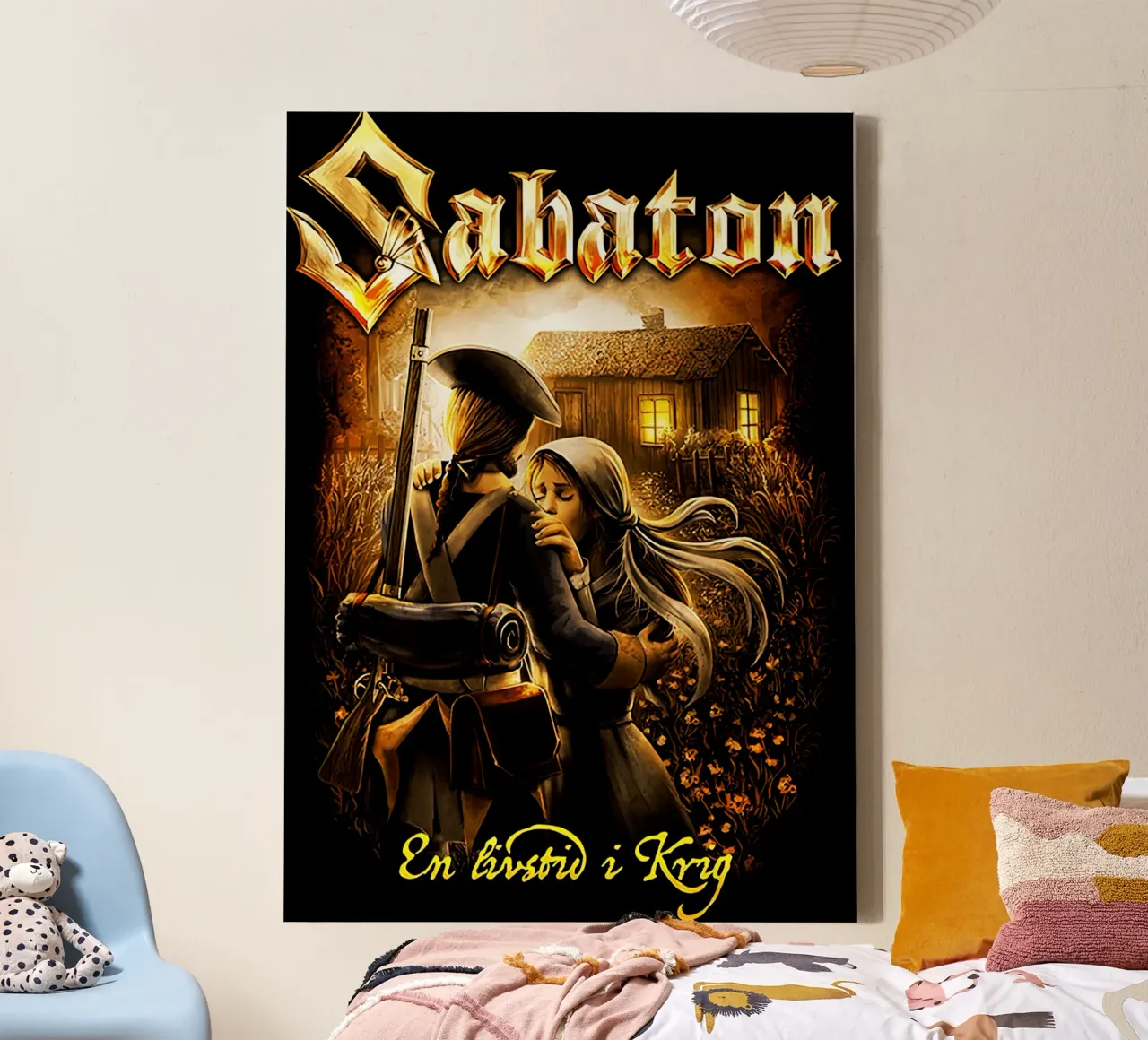 Een leven lang oorlog - Sabbaton canvas met Baklijst van andrea boceli