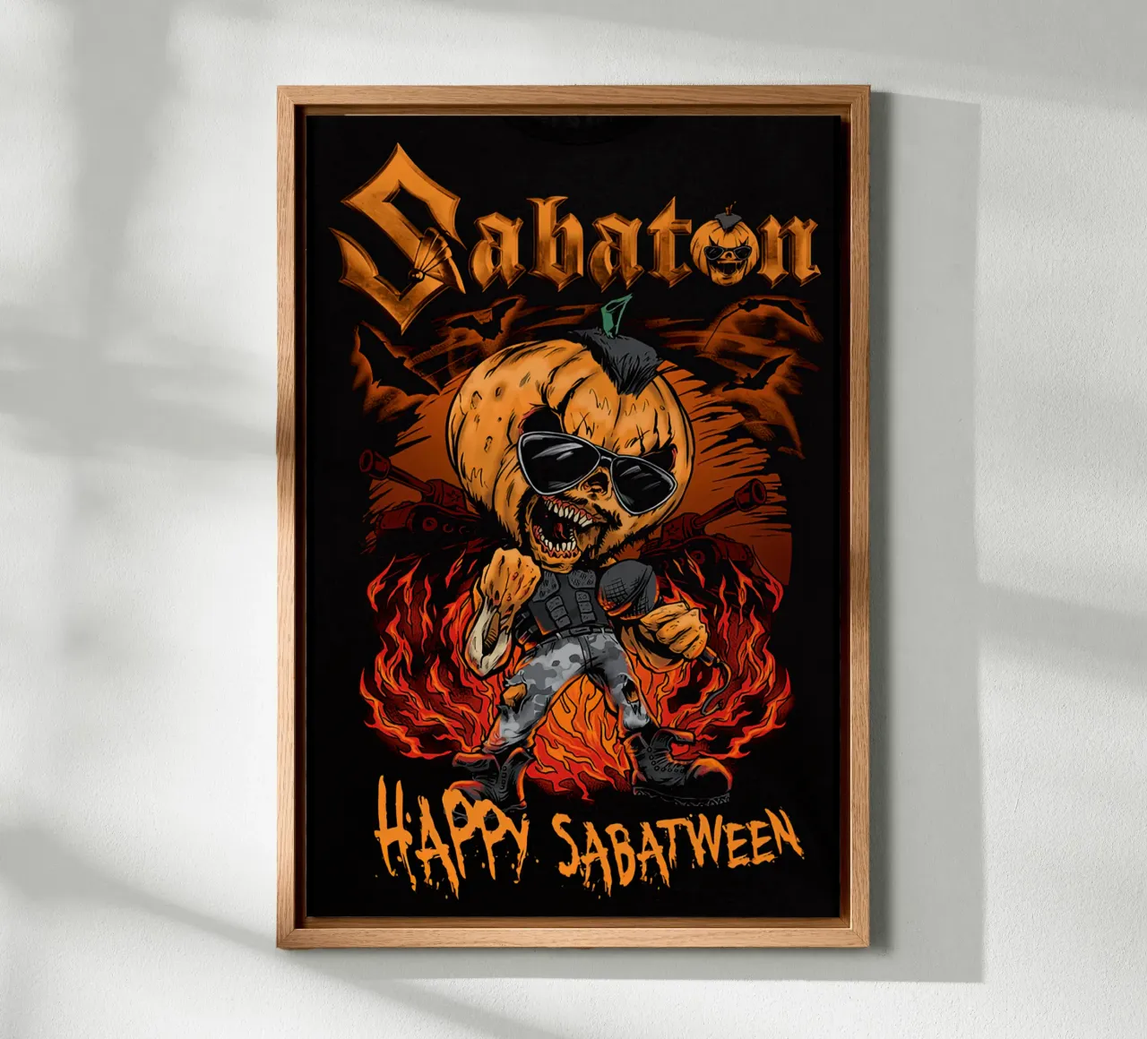 Dolcetto o scherzetto di Halloween - sabbaton tela con Cornice a cassetta da andrea boceli