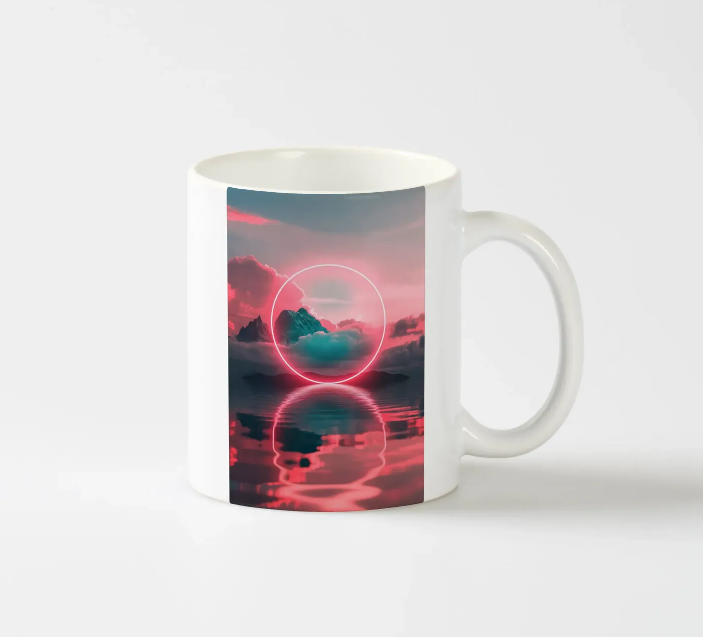 Red circle ceramic mug by LeDieg