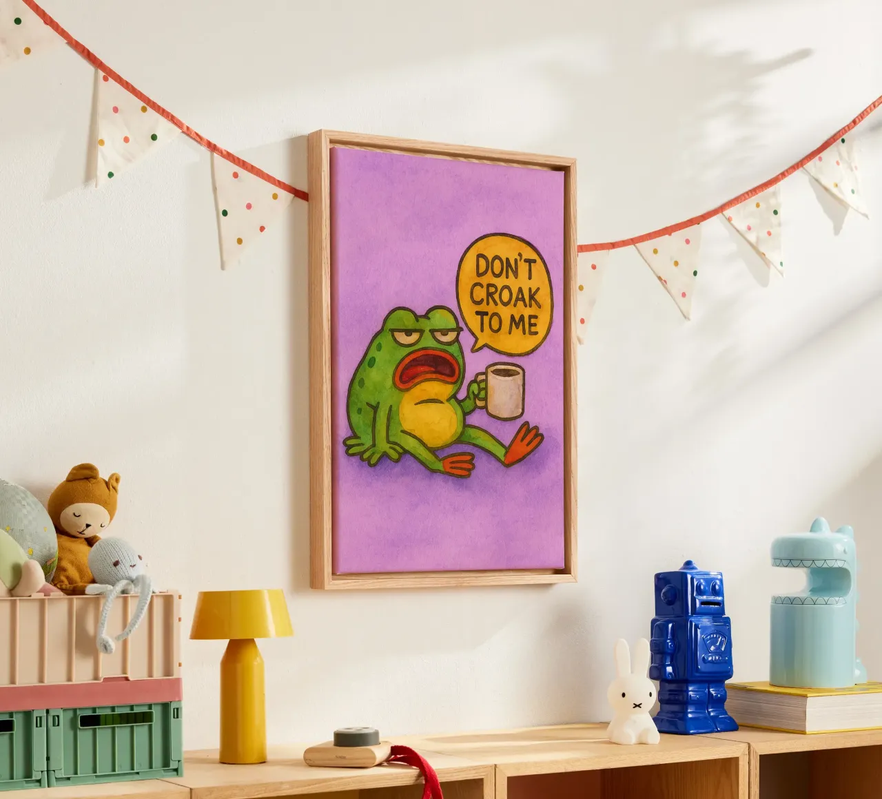 kwaak niet tegen mij grappige kikker canvas met Baklijst van limous