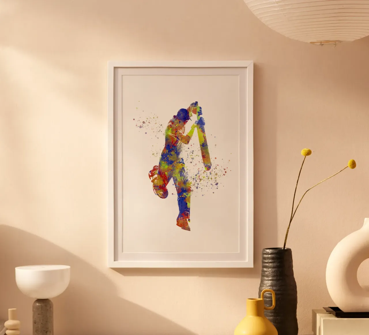 Grilletto in acquerello poster con telaio in legno da ⚽ Sports Pulse
