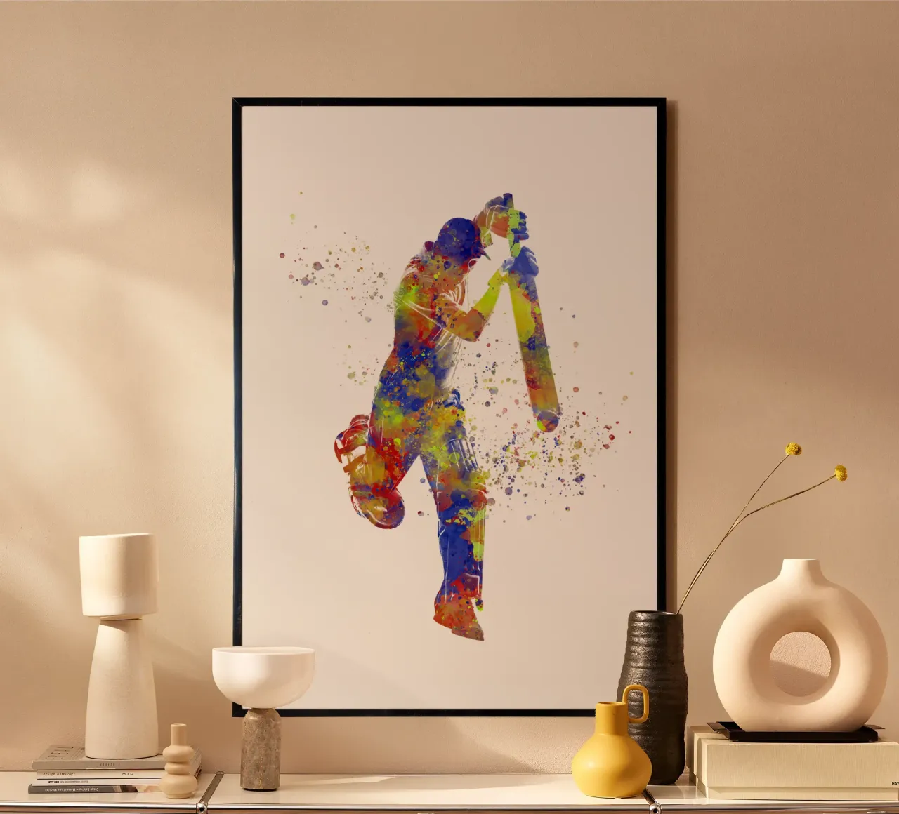 Grilletto in acquerello poster con telaio in legno da ⚽ Sports Pulse