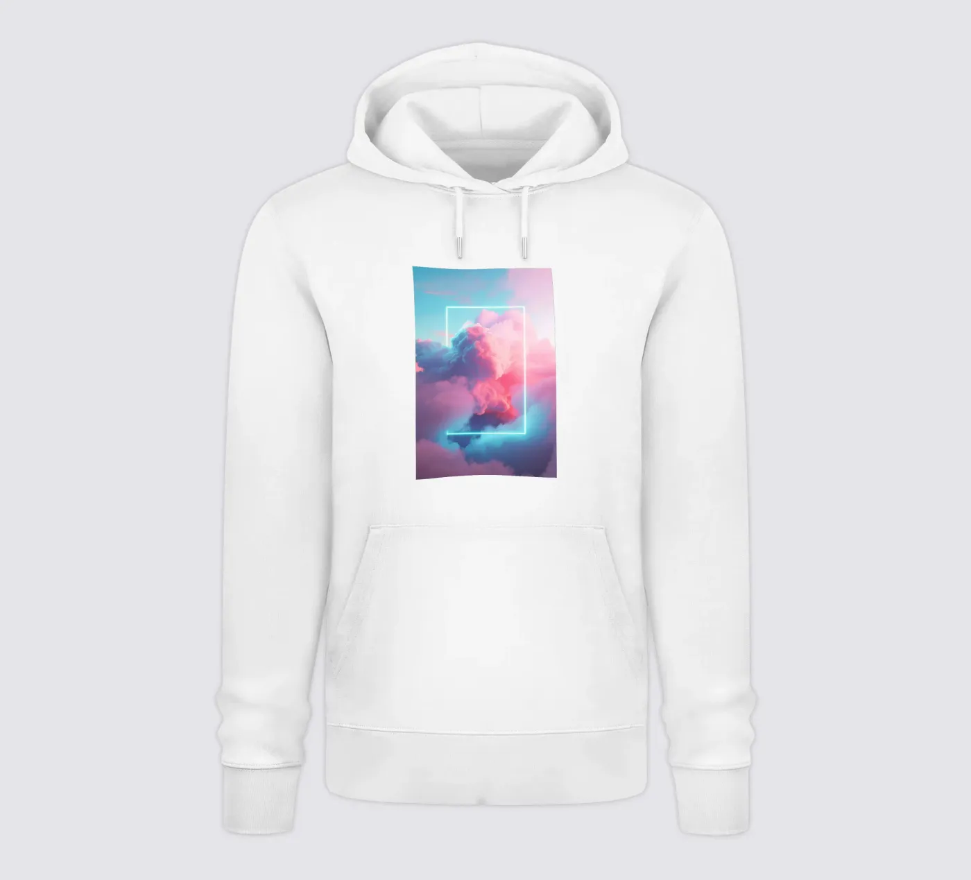 Pink clouds rectangle hoodie by LeDieg