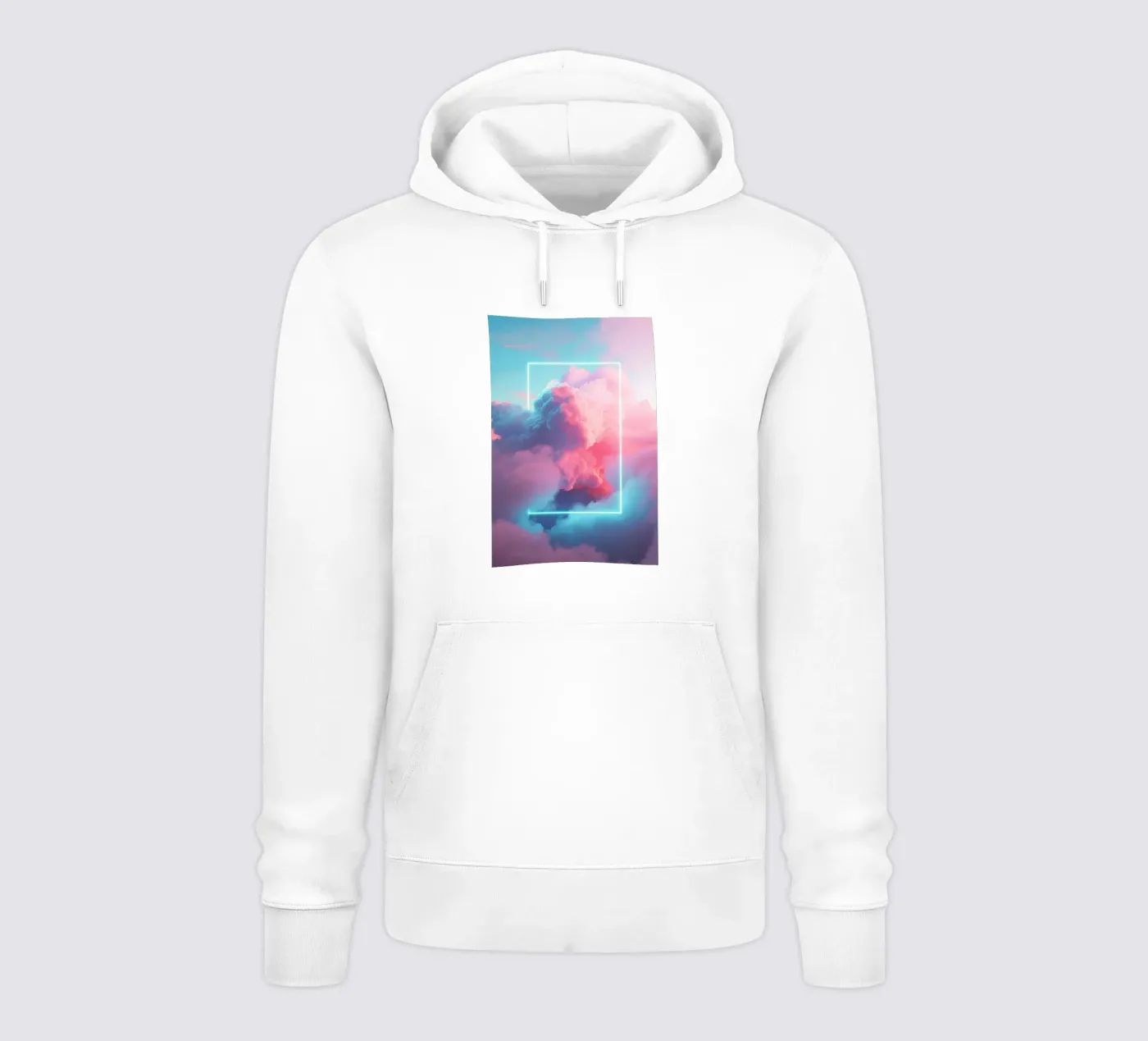 Pink clouds rectangle hoodie by LeDieg