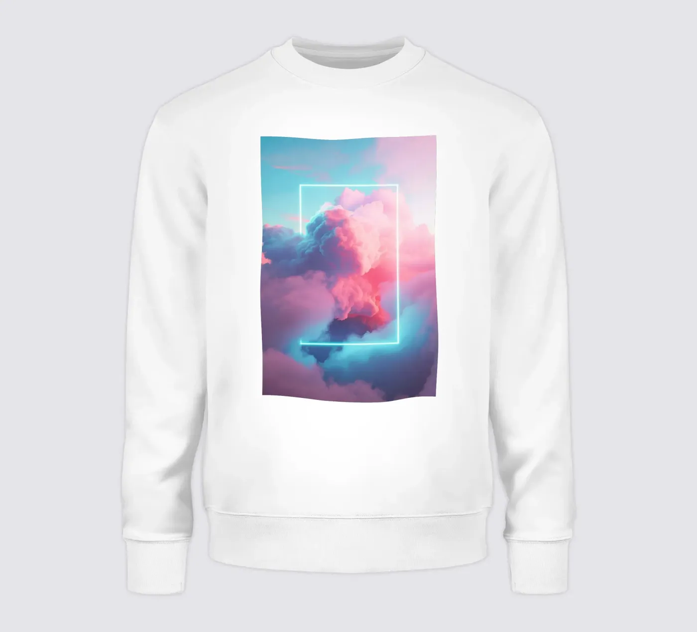 Pink clouds rectangle sweatshirt van LeDieg