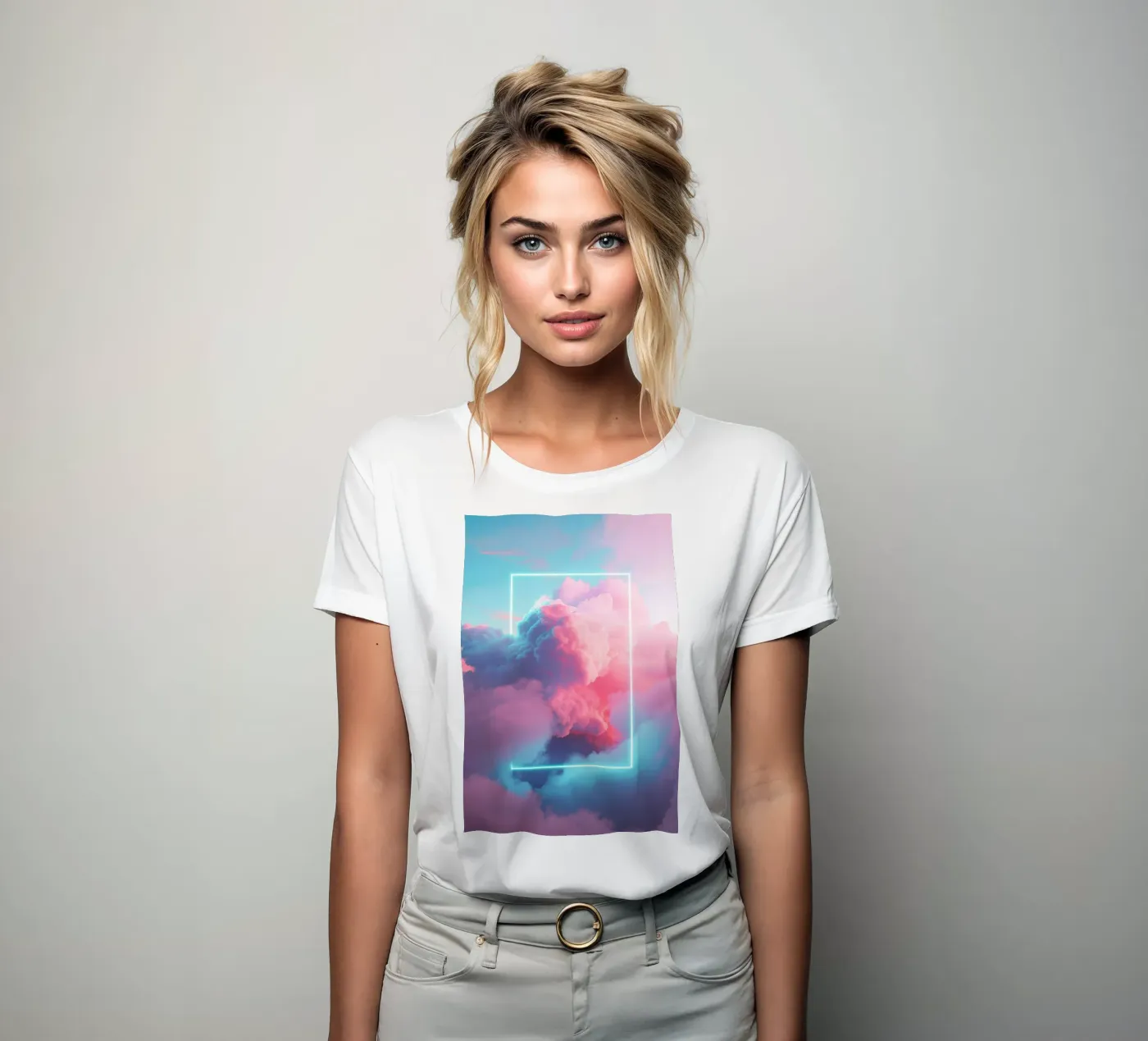 Pink clouds rectangle t-shirt da donna da LeDieg