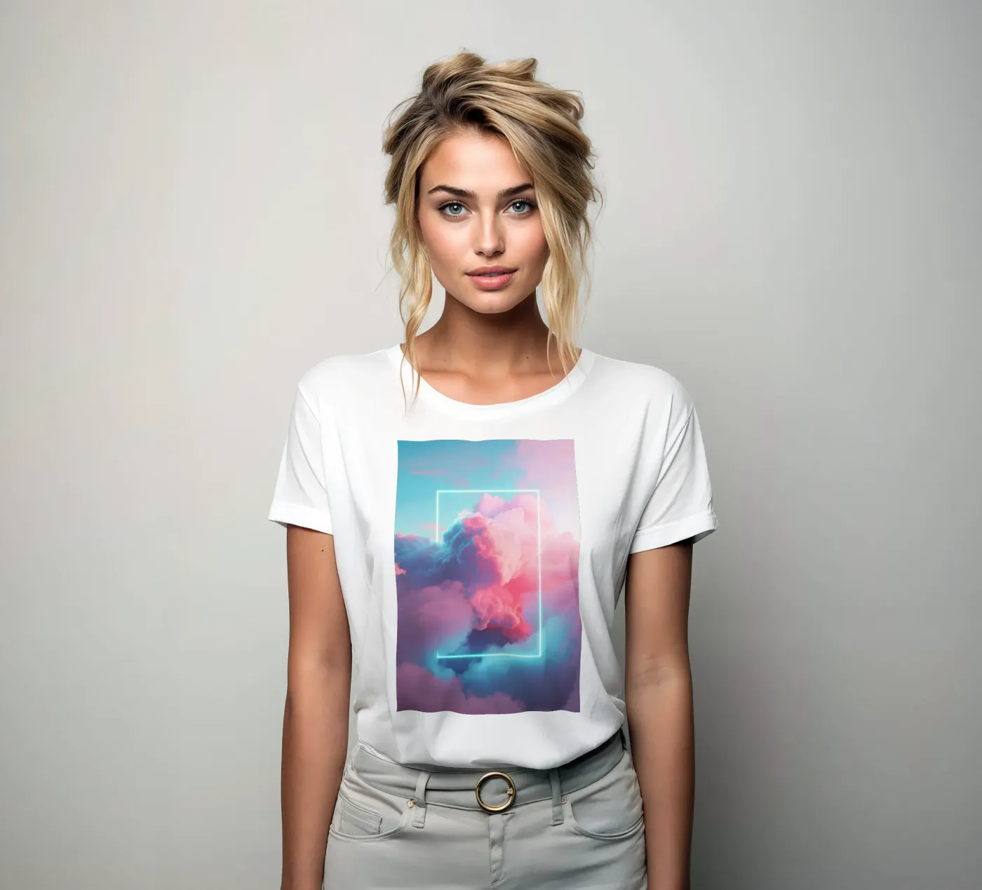 Pink clouds rectangle t-shirt da donna da LeDieg