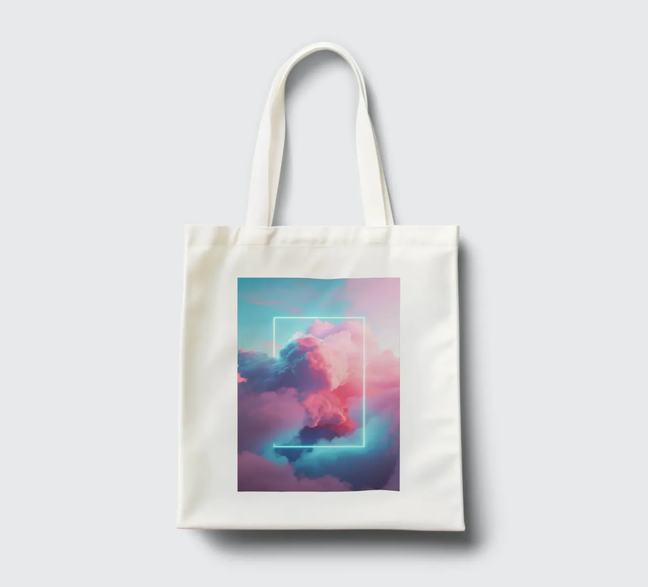 Pink clouds rectangle borsa in juta da LeDieg