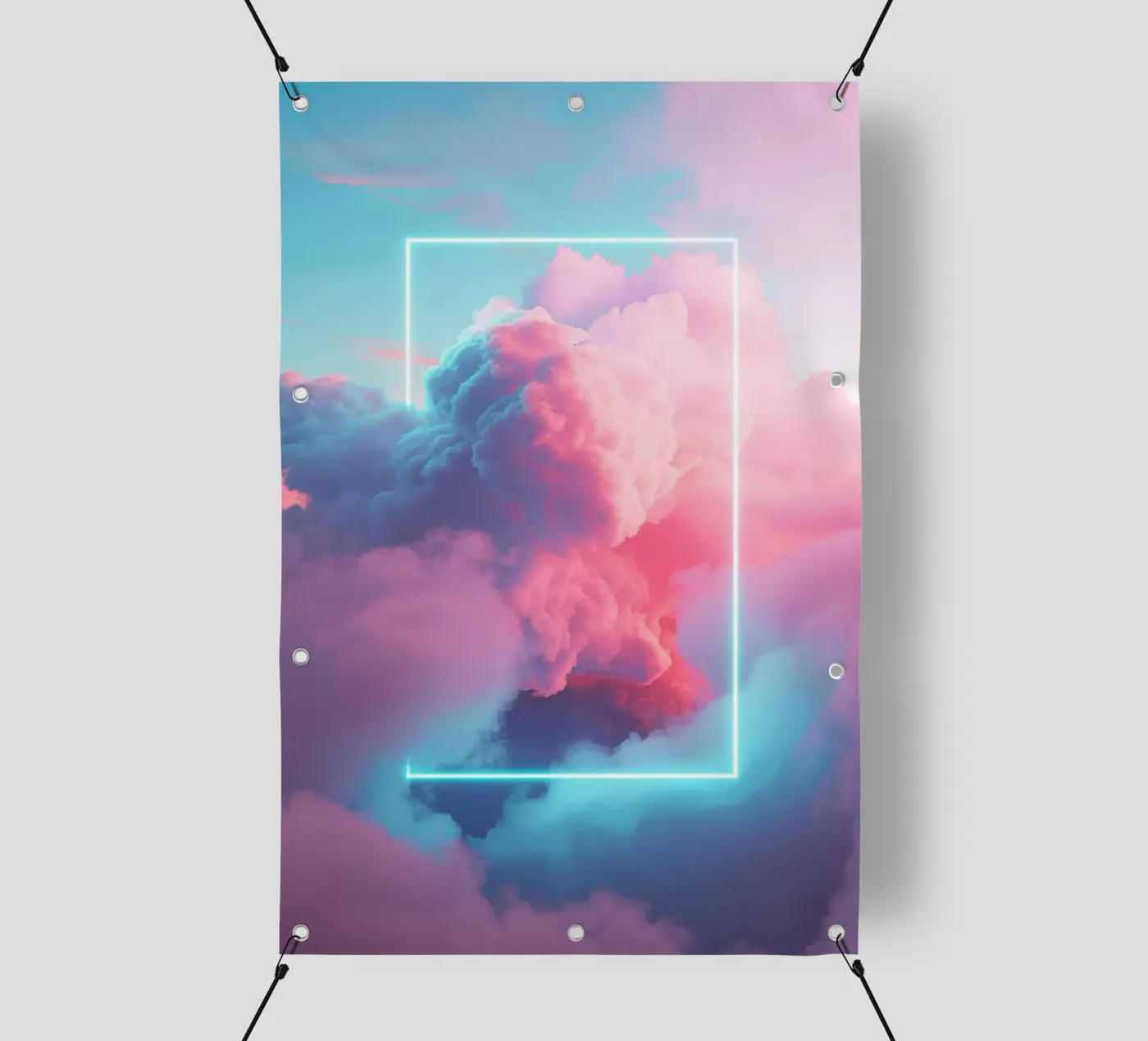 Pink clouds rectangle pvc cover by LeDieg