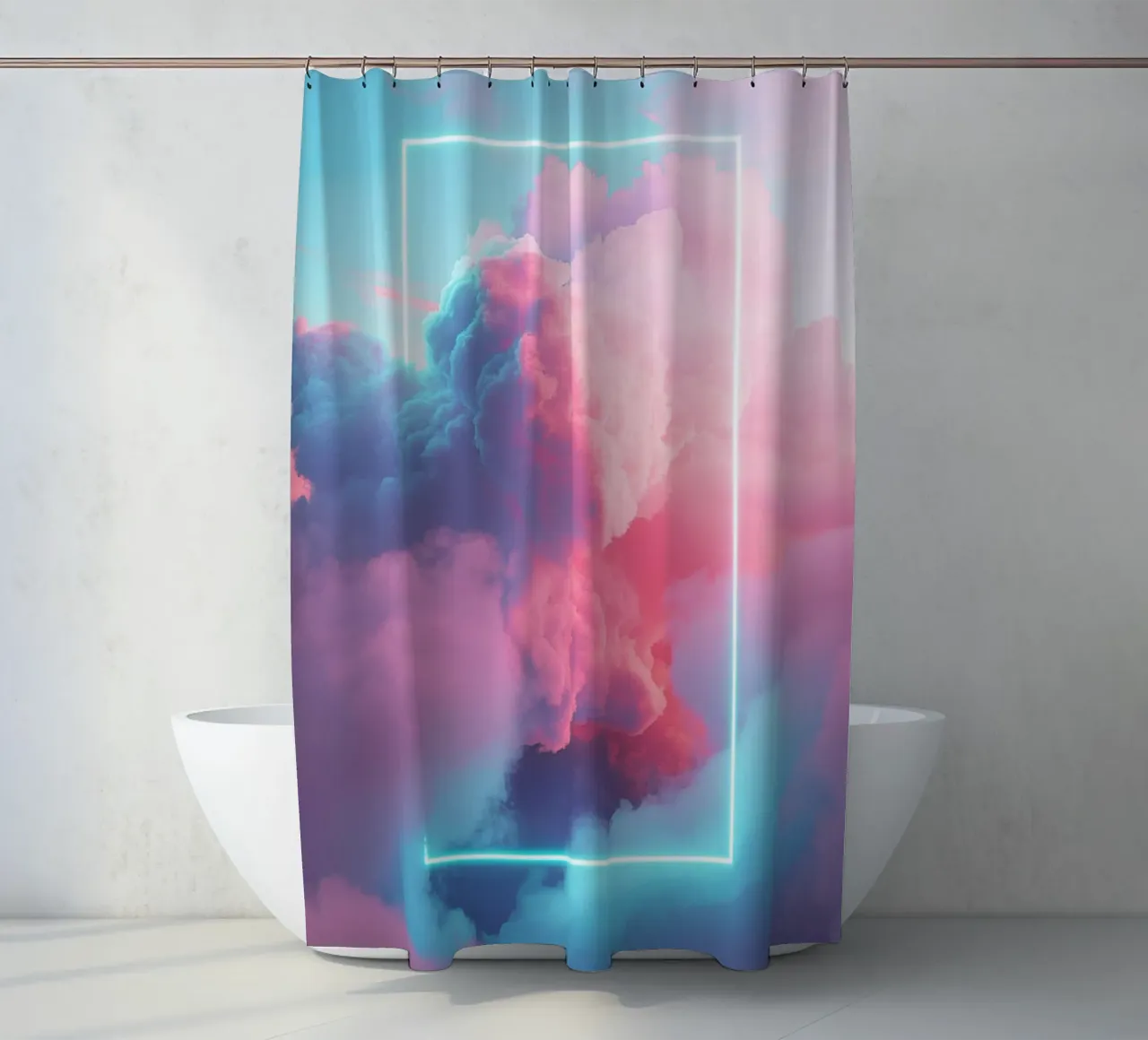 Pink clouds rectangle tenda da doccia da LeDieg