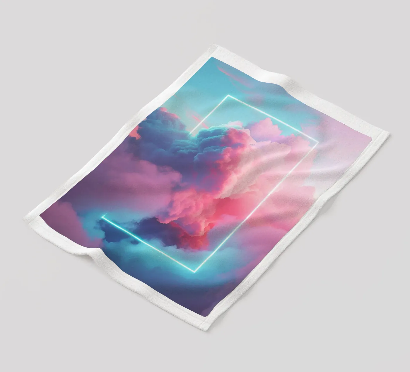 Pink clouds rectangle fleecedeken van LeDieg