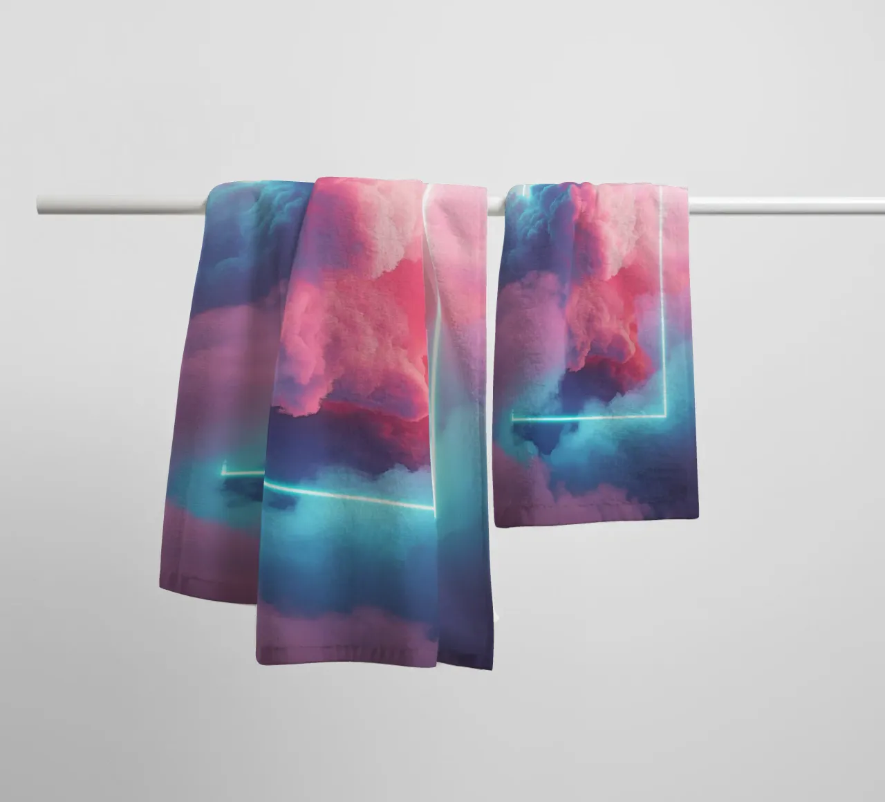 Pink clouds rectangle Handtuch von LeDieg