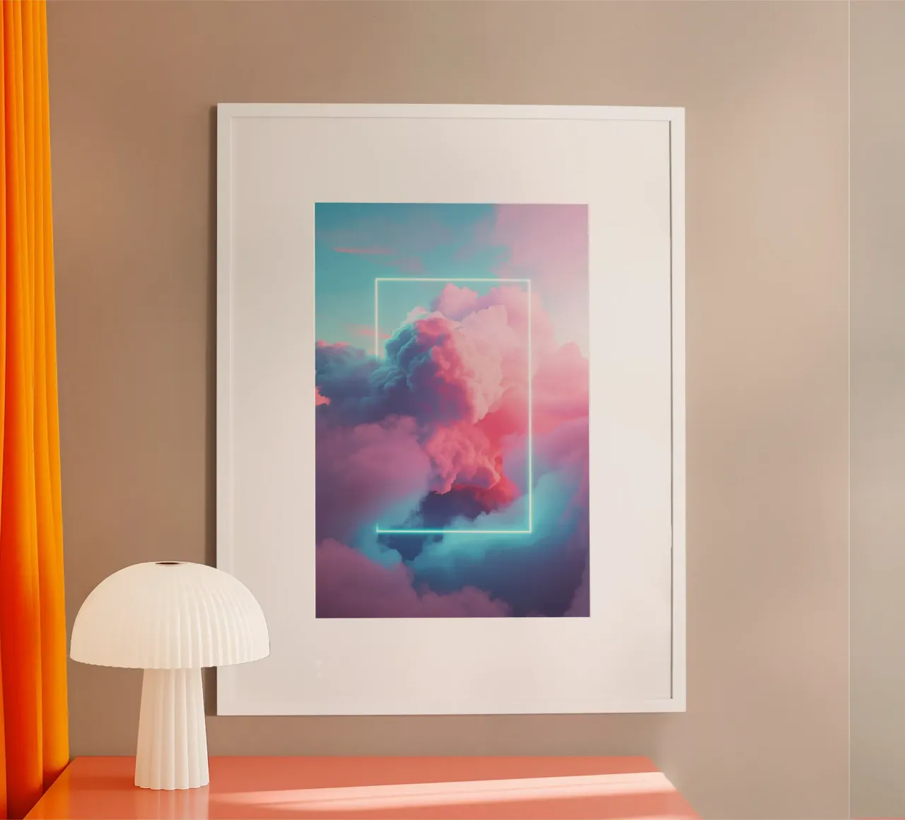 Pink clouds rectangle poster da LeDieg