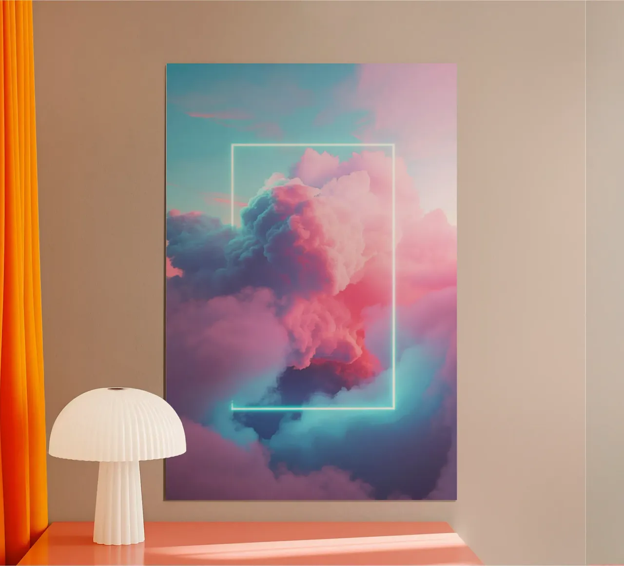 Pink clouds rectangle poster da LeDieg
