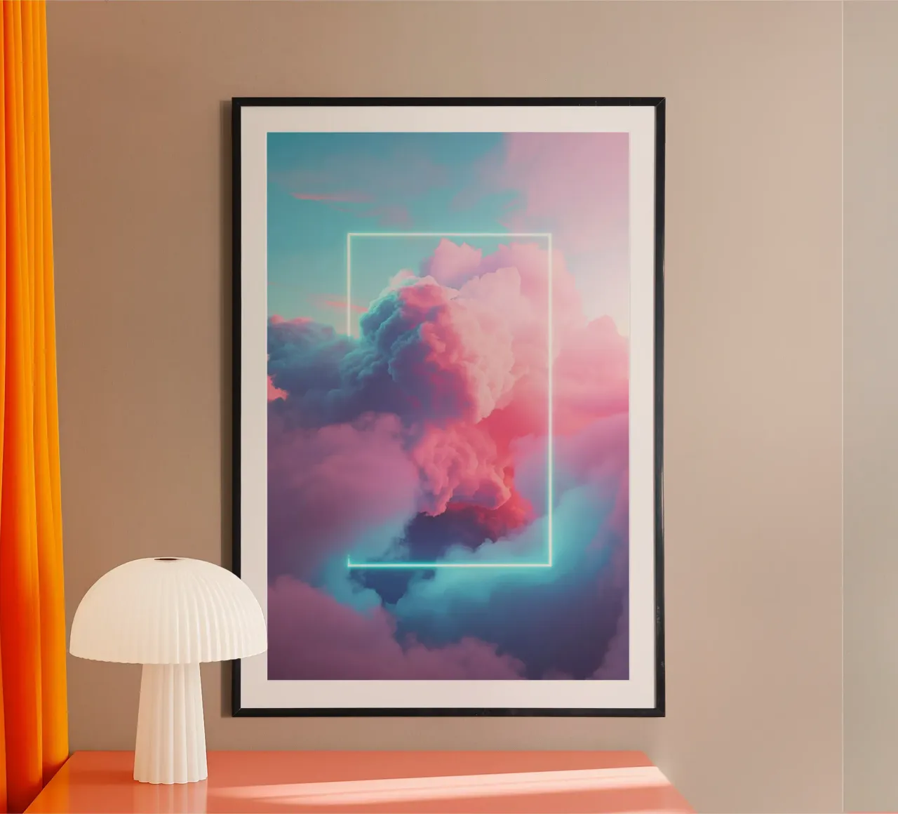 Pink clouds rectangle poster da LeDieg