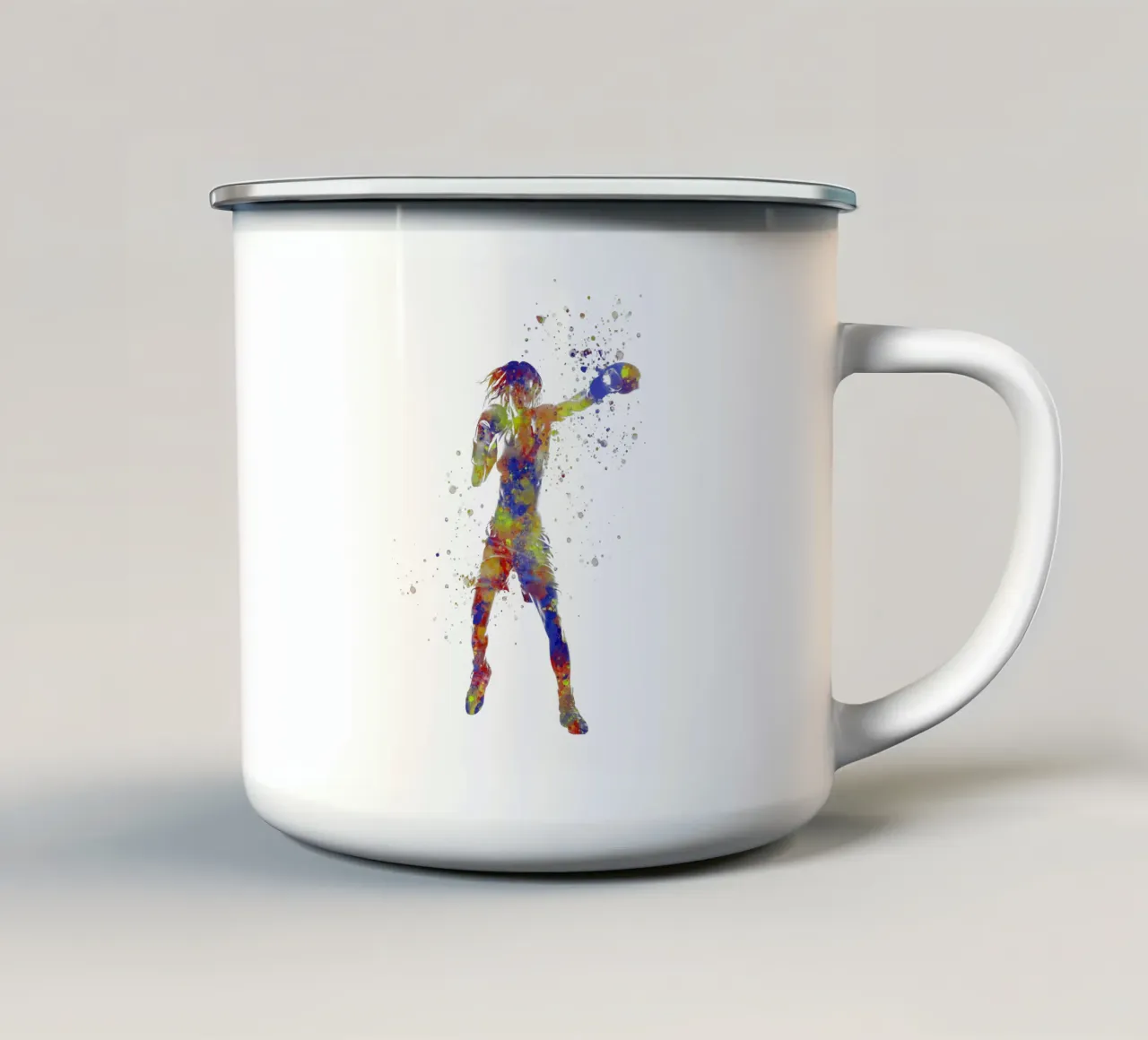 Boxer in acquerello tazza in smalto da ⚽ Sports Pulse