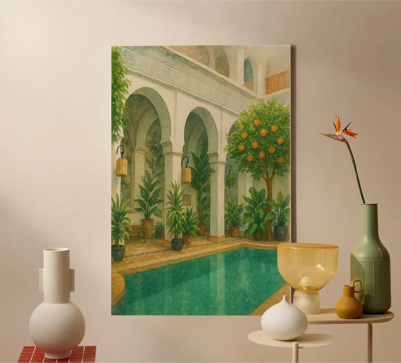 Riads of Marrakech canvas met Baklijst van Ramcdc