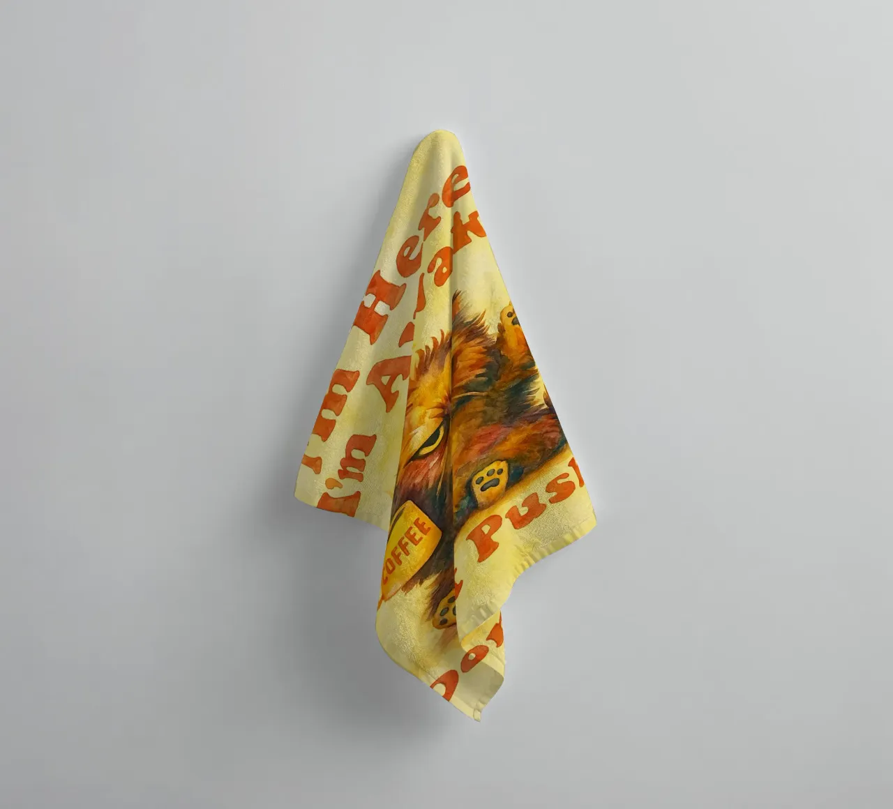 dont push it funny cat towel by limous