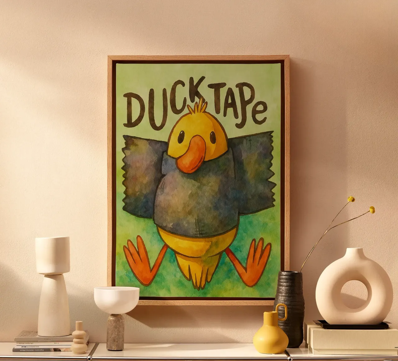 ducktape pato divertido lienzo con Marco flotante de limous