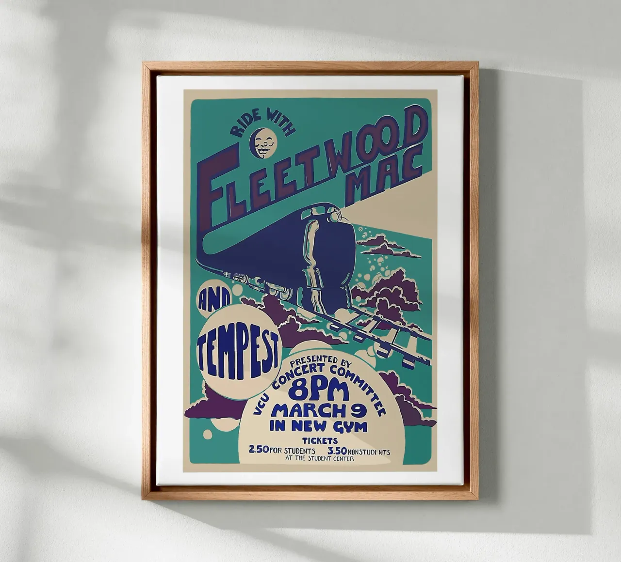 Treno Concerto Fleetwood Mac Vintage tela con Cornice a cassetta da mbapesartur