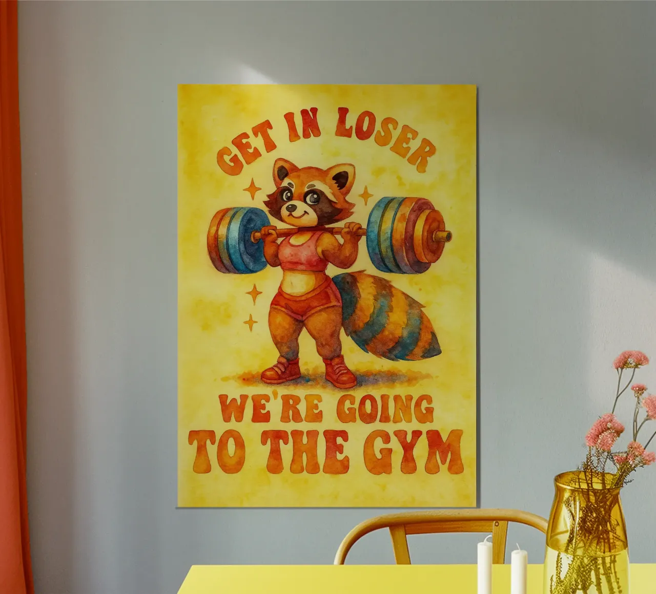 Entrare nel procione divertente e perdente poster da limous