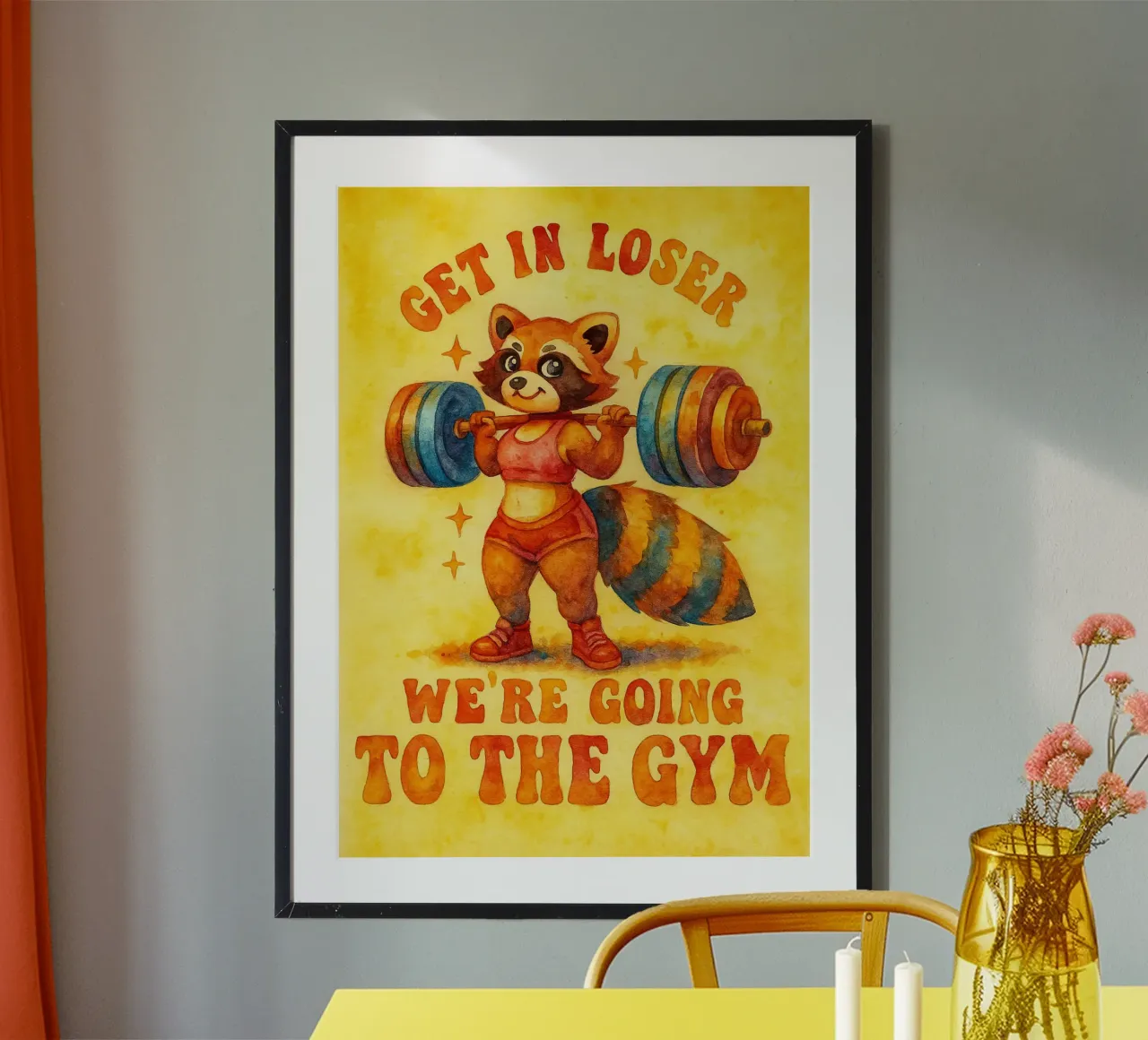 Entrare nel procione divertente e perdente poster da limous