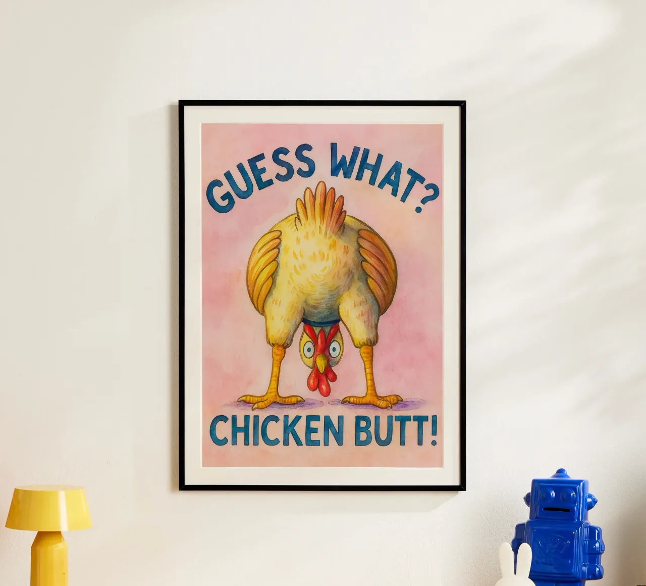 ospite che culo di pollo poster con telaio in legno da limous