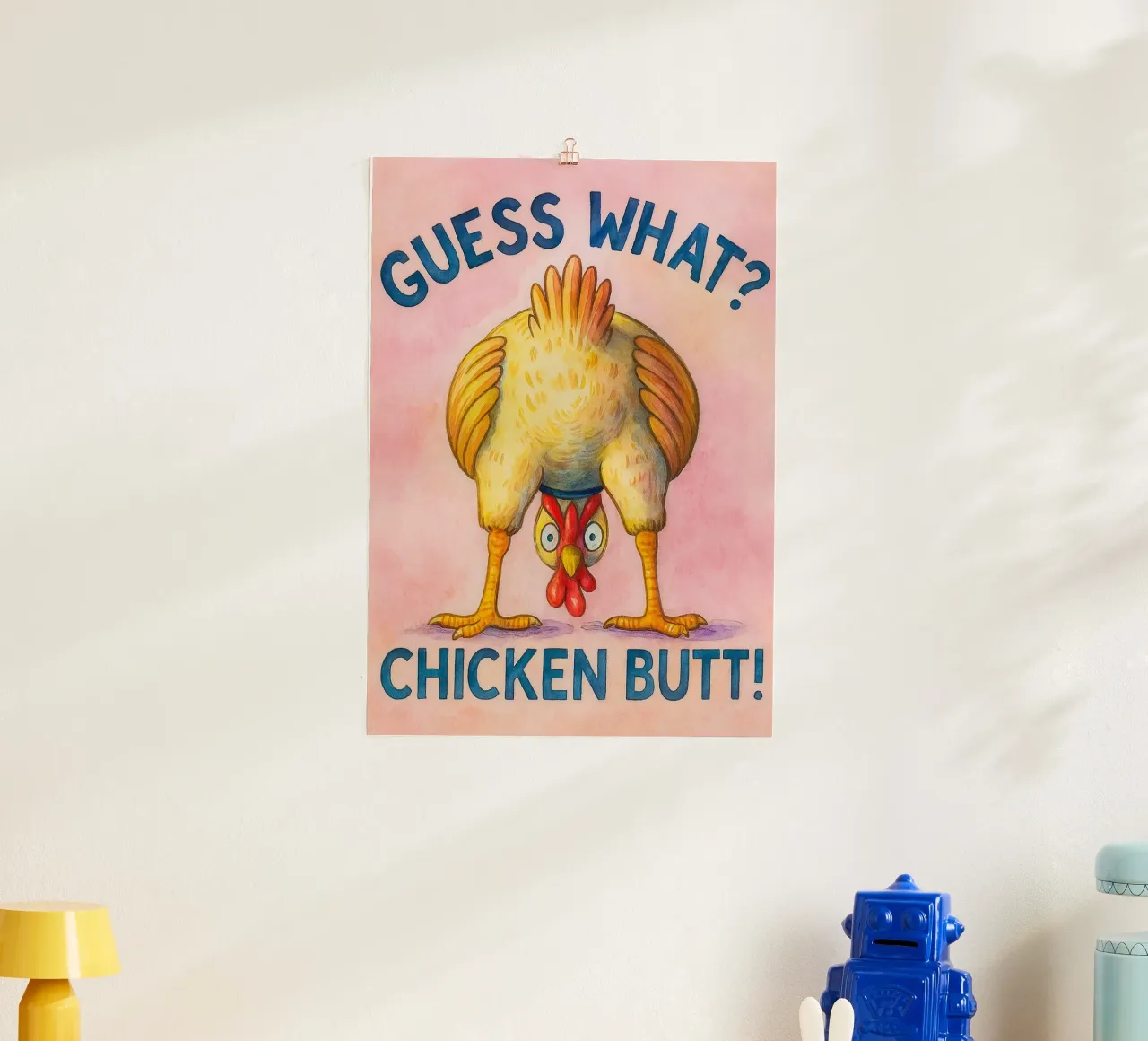 ospite che culo di pollo poster con telaio in legno da limous