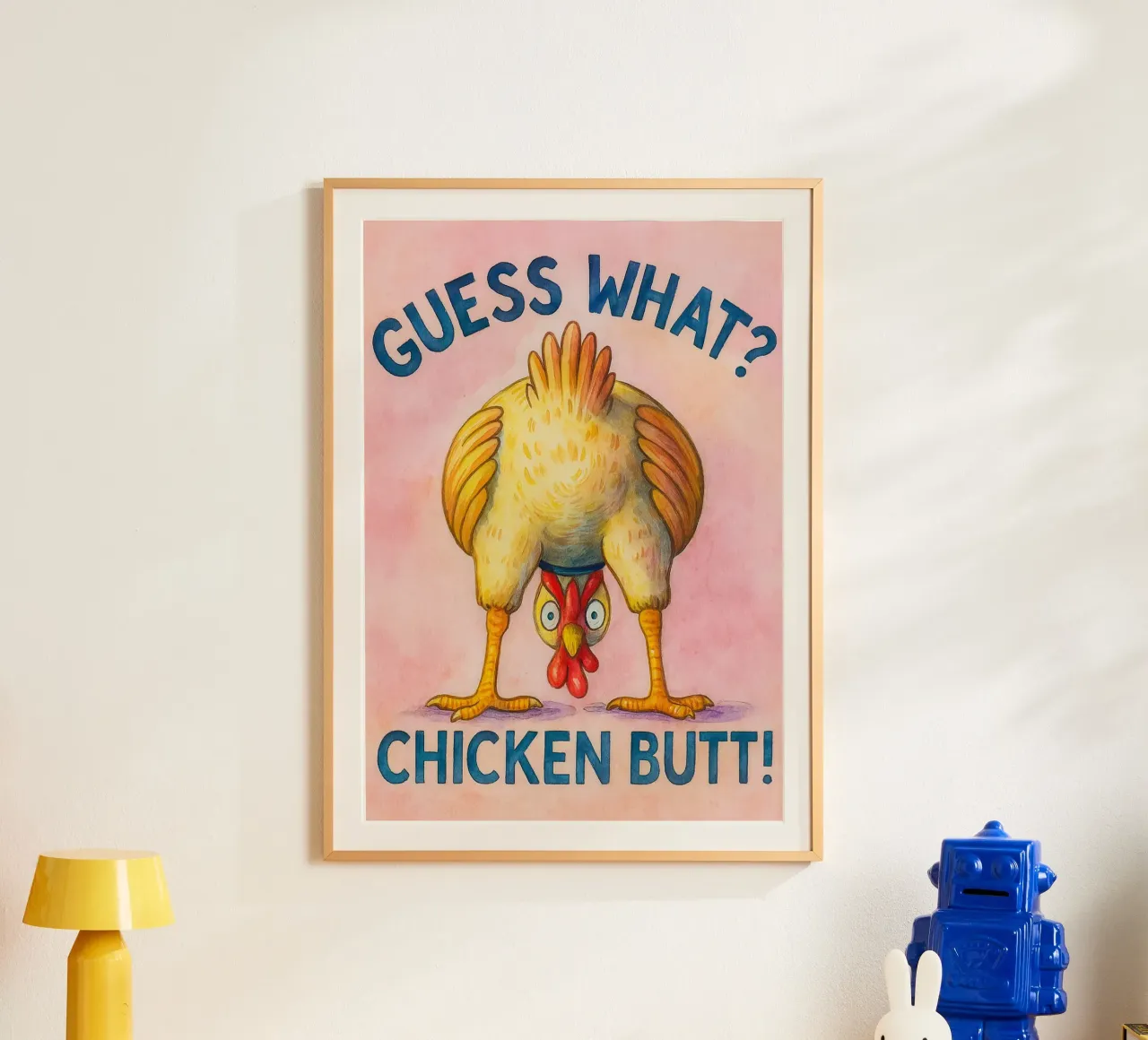 ospite che culo di pollo poster con telaio in legno da limous