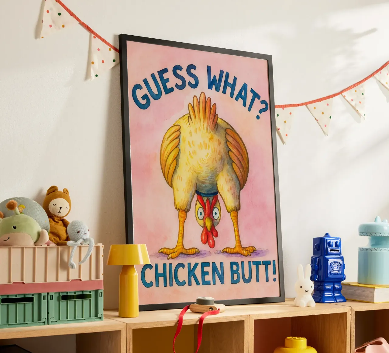 ospite che culo di pollo poster con telaio in legno da limous