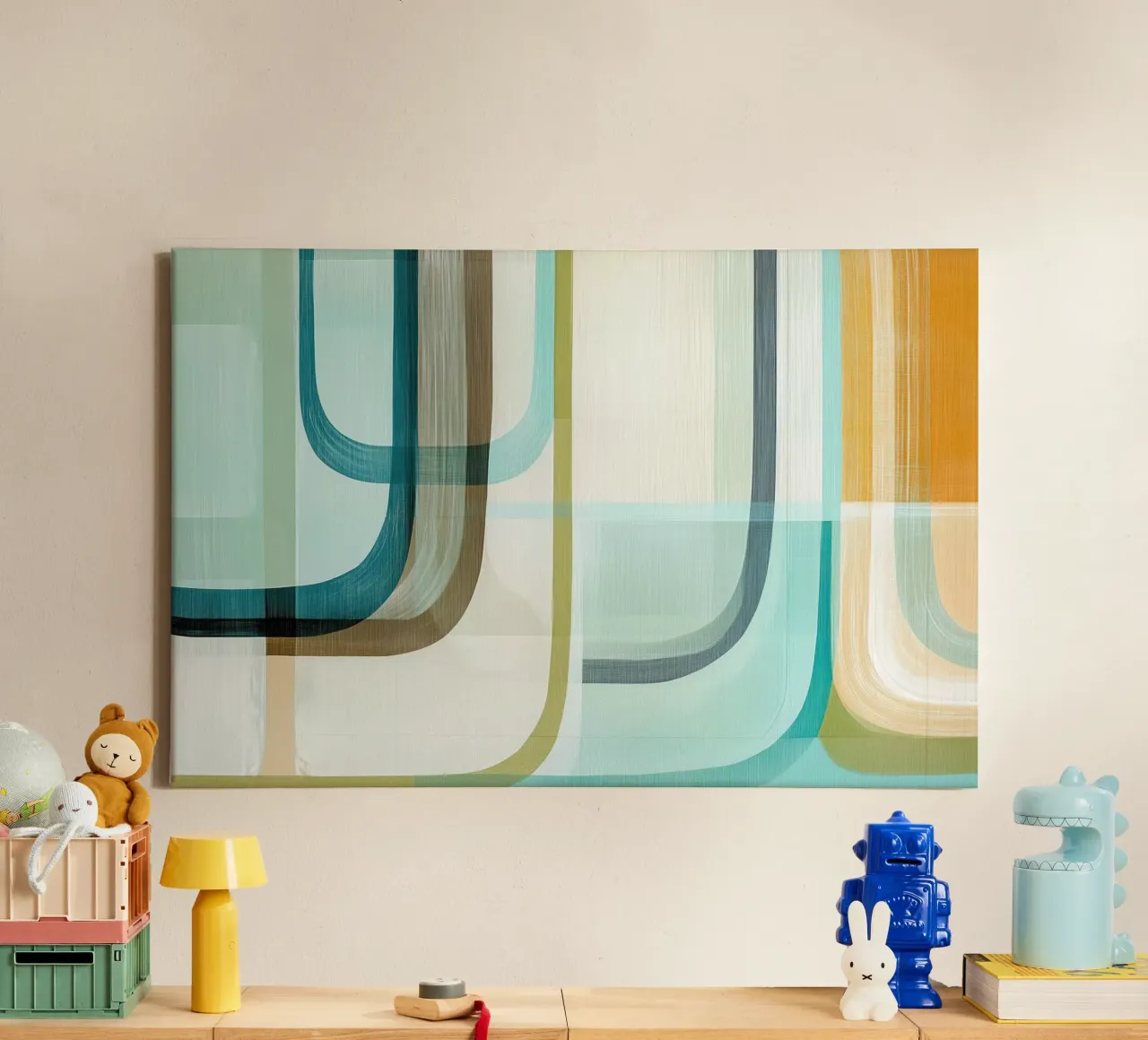 Abstract boho canvas met Baklijst van Imagine