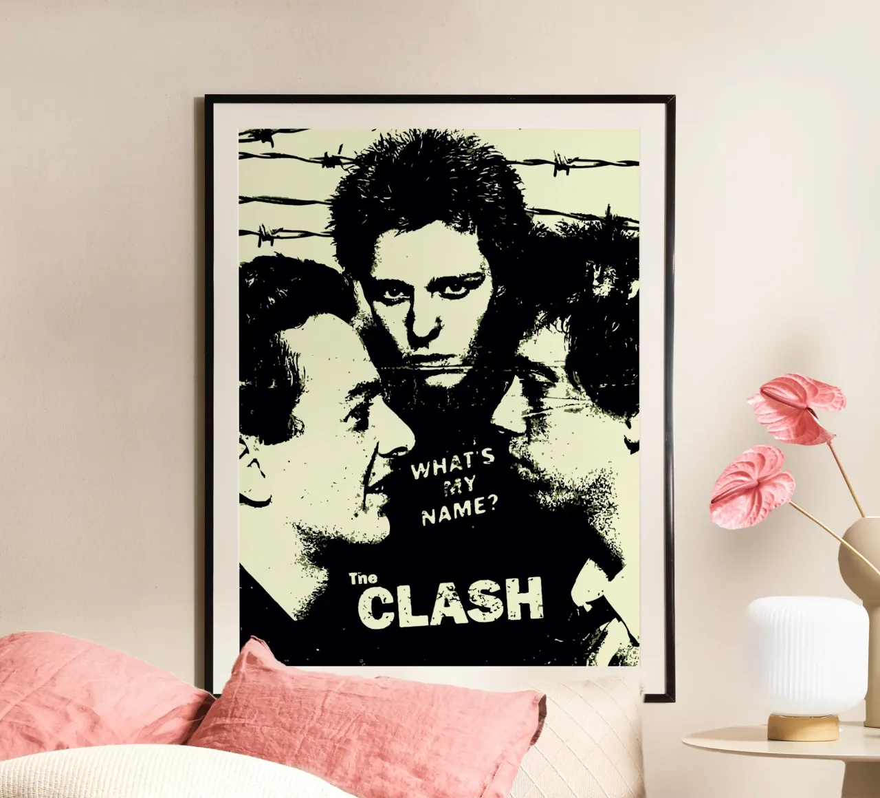 The Clash poster con telaio in legno da Musadad Shop