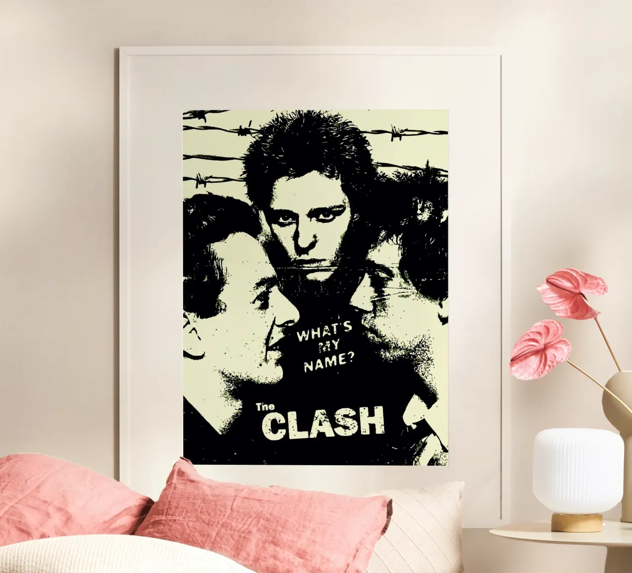 The Clash poster con telaio in legno da Musadad Shop