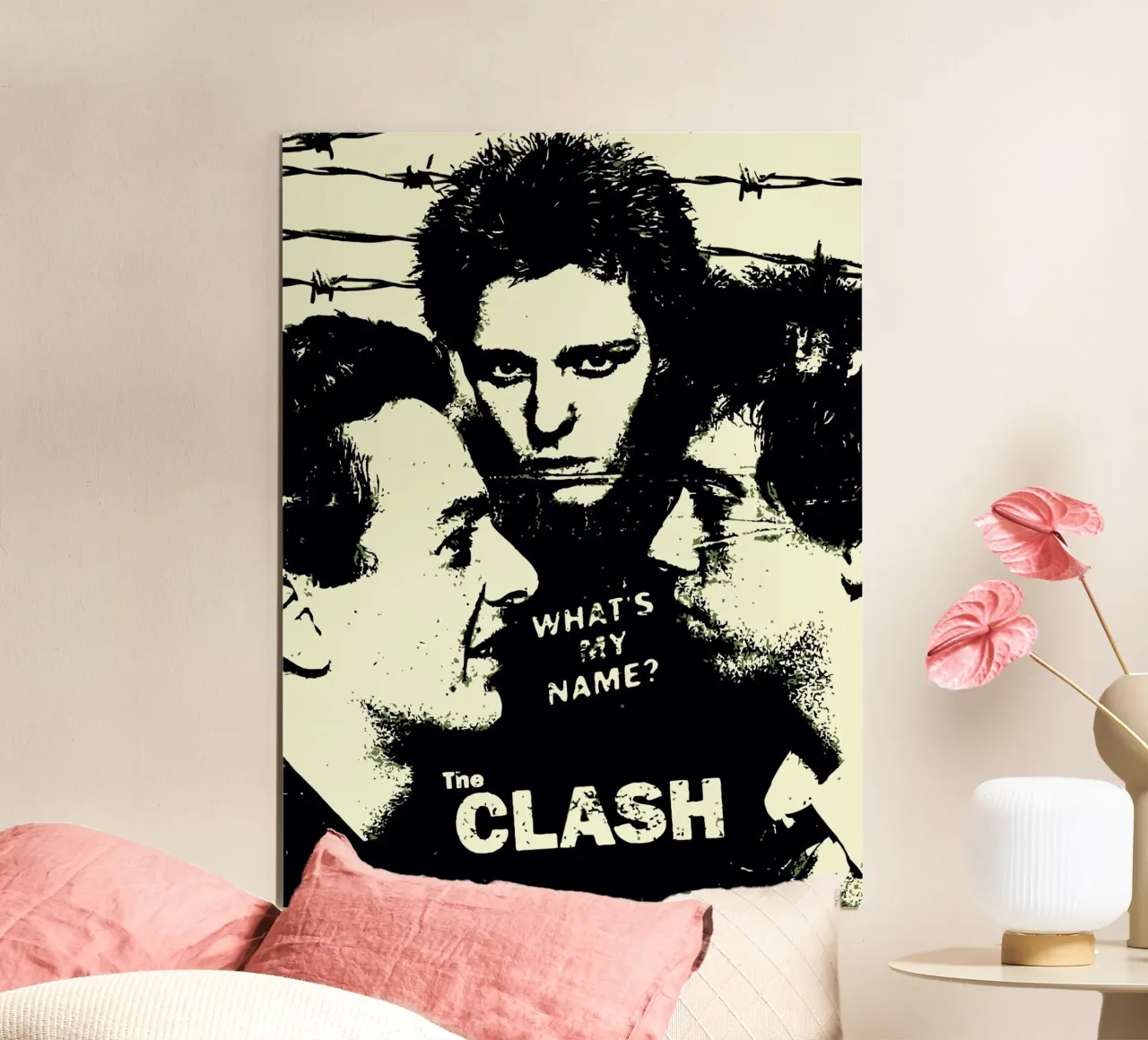 The Clash poster con telaio in legno da Musadad Shop