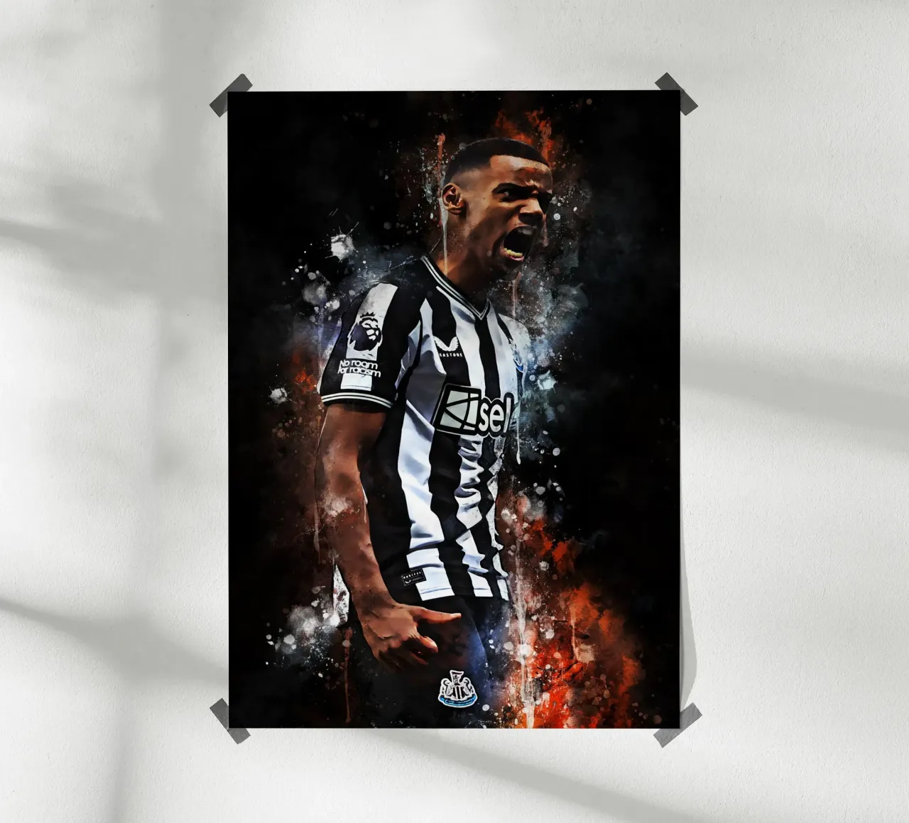 Alexander Isak poster con telaio in legno da MasterInkArt