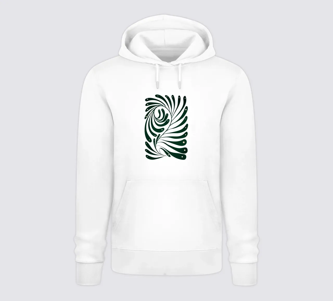 Abstract Green Leaf Swirl – Modern Botanical Art felpa con cappuccio da Dream Print Designs